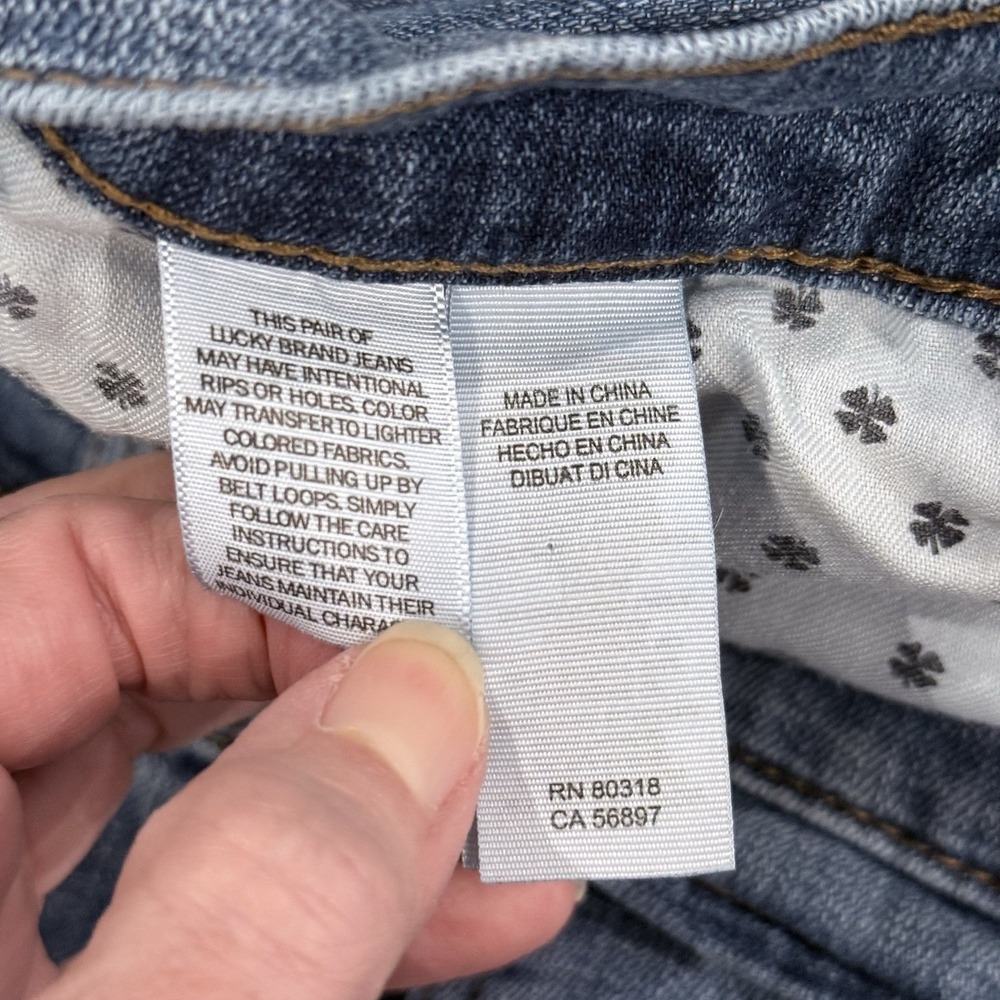 Lucky Brand 221 Straight Fit Jeans Size 38x31(tag32)Medium Wash Denim Distressed - Picture 7 of 9